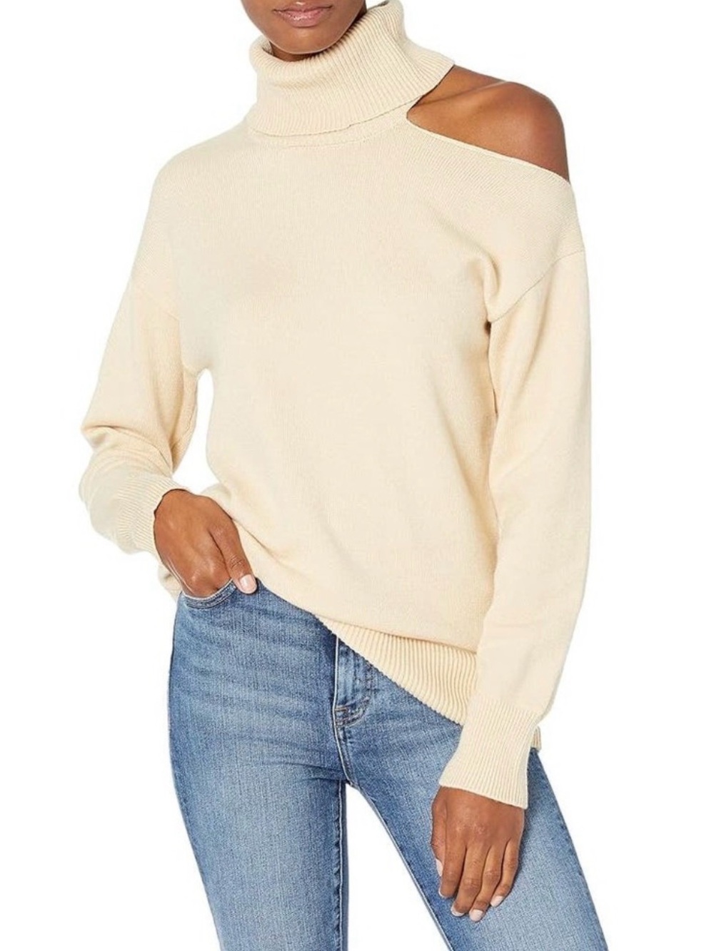 The Drop Josephine Long-Sleeve Cutout Turtleneck Sweater Yellow Various sizesNWT